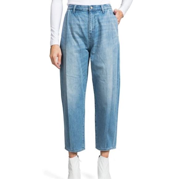 PRPS Women's Tapered Crop Jeans Seamed Denim Gaucho Pants In Light Wash Size 31 - Picture 16 of 16